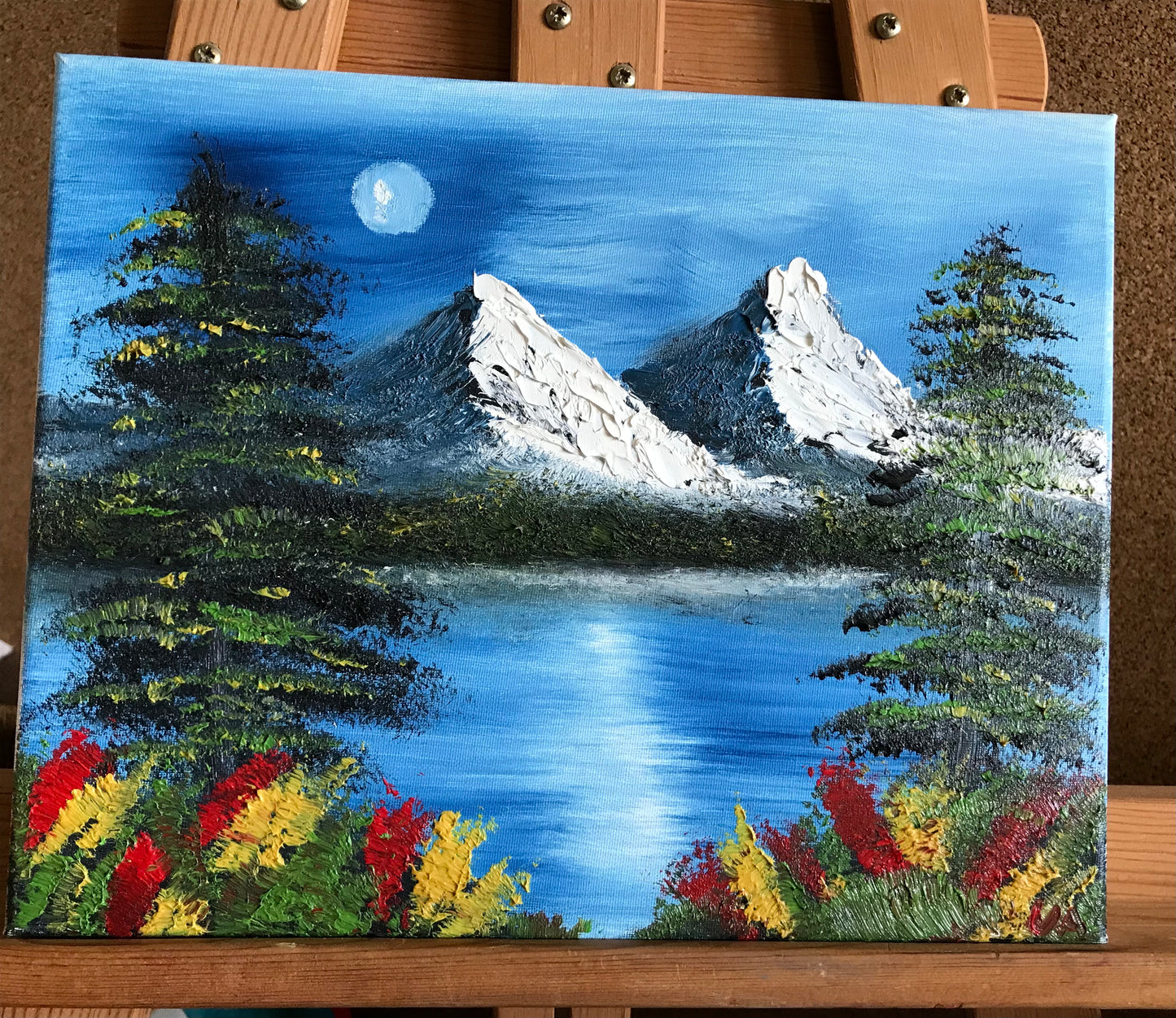2 mountains & moon - ORIGINAL
