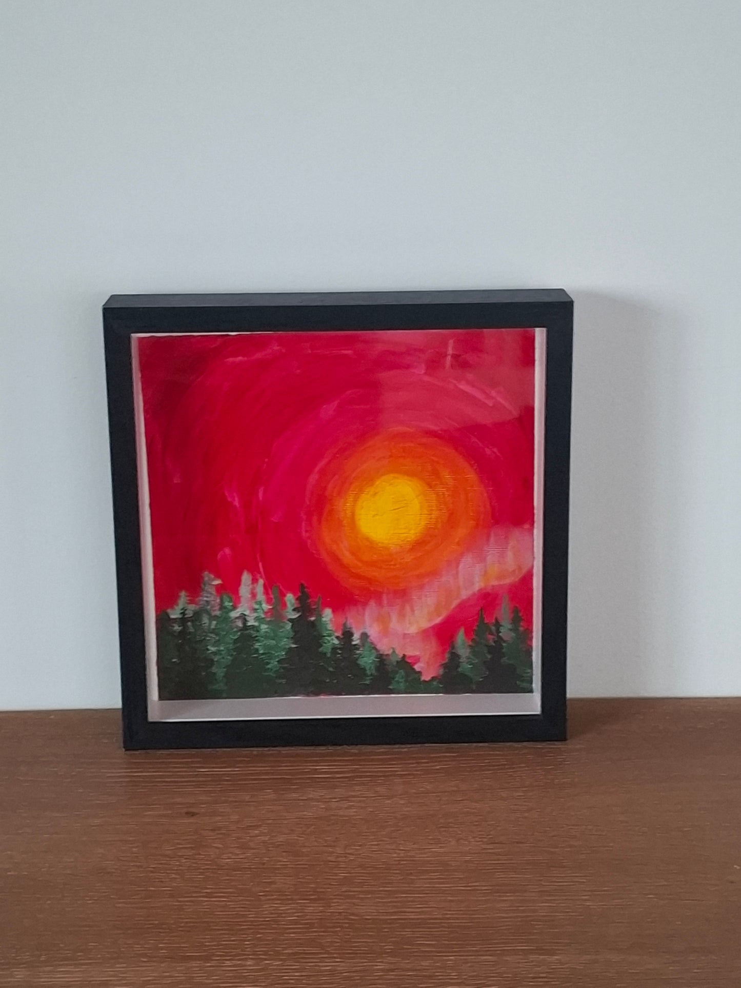 Aurora borealis in a red sky - Aurore boréale dans un ciel rouge - ORIGINAL
