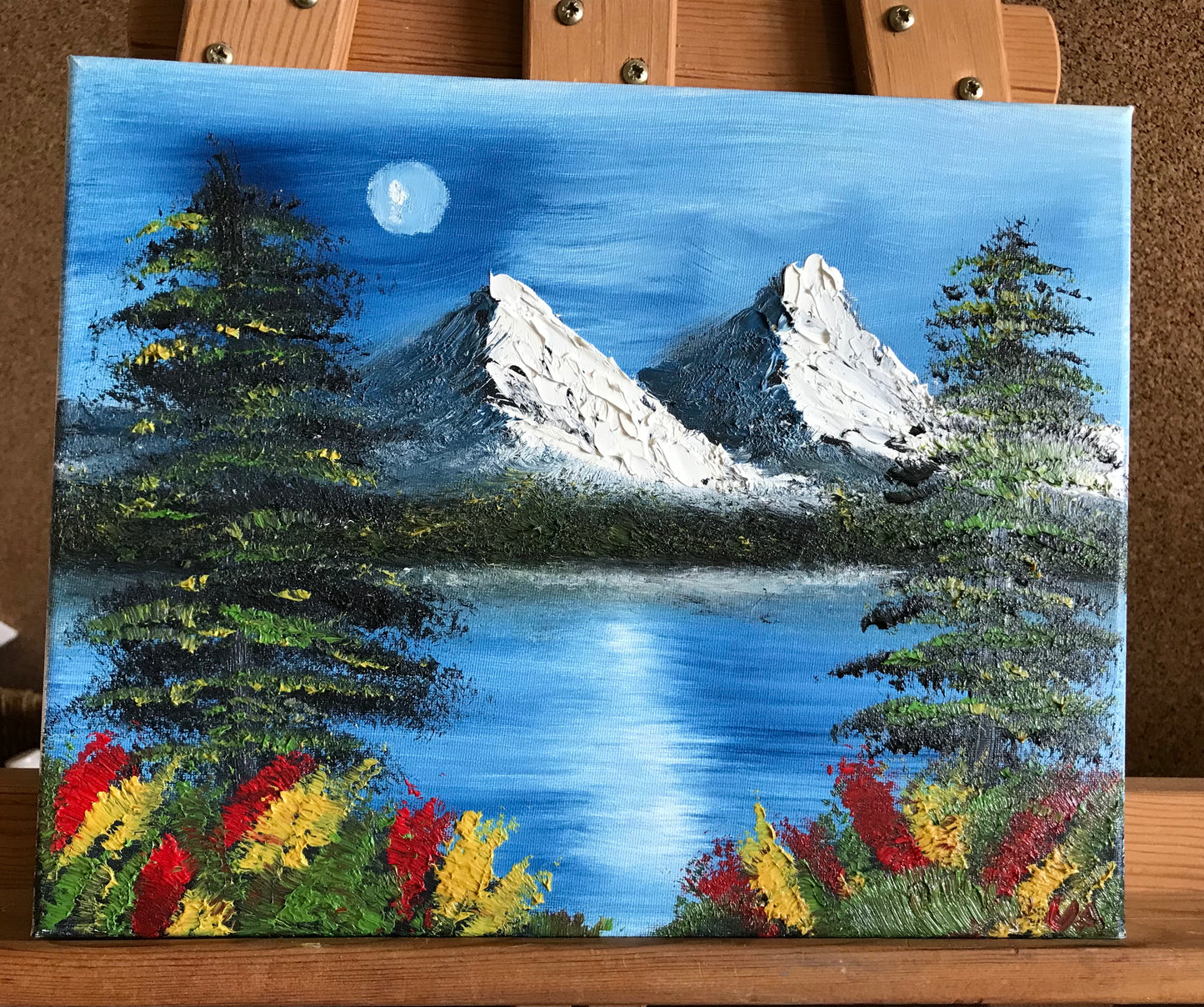 2 mountains & moon - ORIGINAL