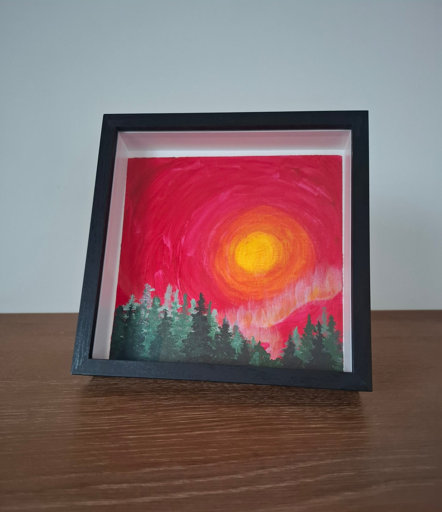 Aurora borealis in a red sky  - Aurore boréale dans un ciel rouge - ORIGINAL