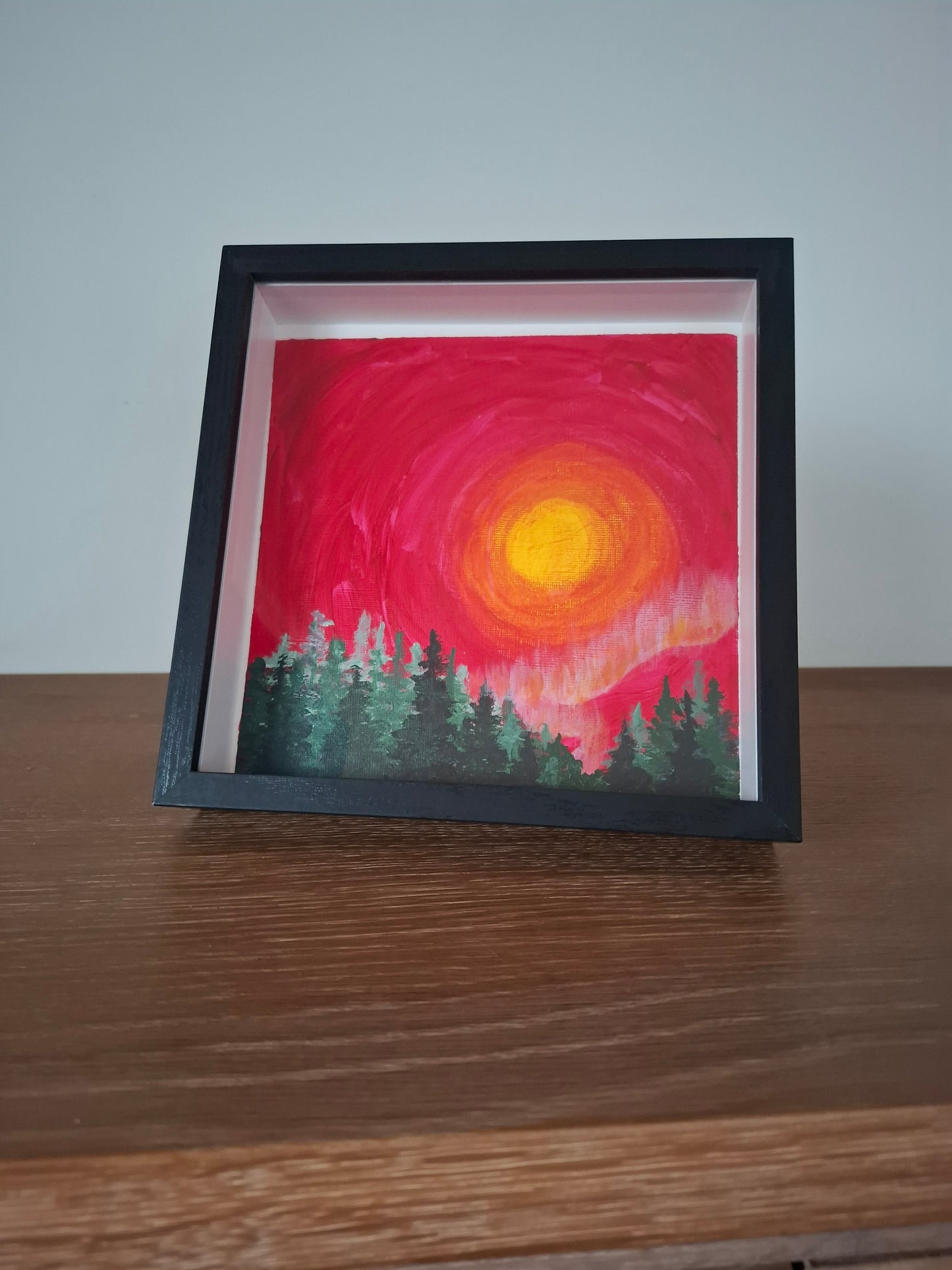 Aurora borealis in a red sky  - Aurore boréale dans un ciel rouge - ORIGINAL