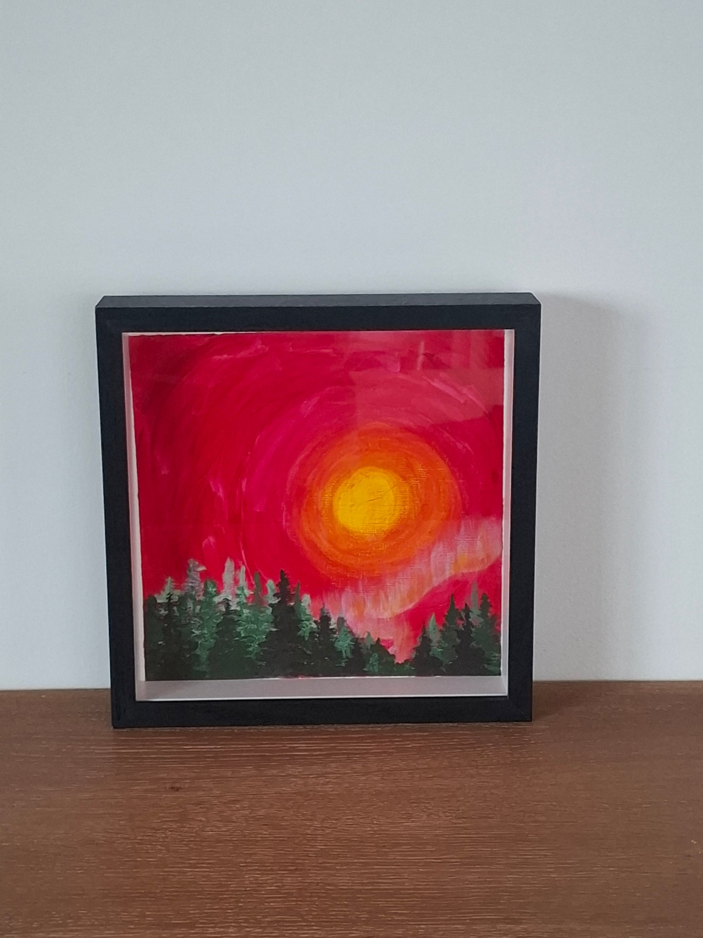 Aurora borealis in a red sky  - Aurore boréale dans un ciel rouge - ORIGINAL