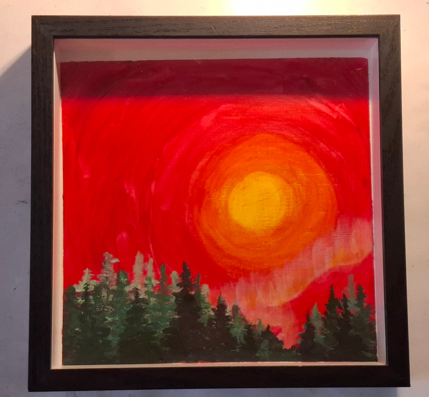 Aurora borealis in a red sky  - Aurore boréale dans un ciel rouge - ORIGINAL