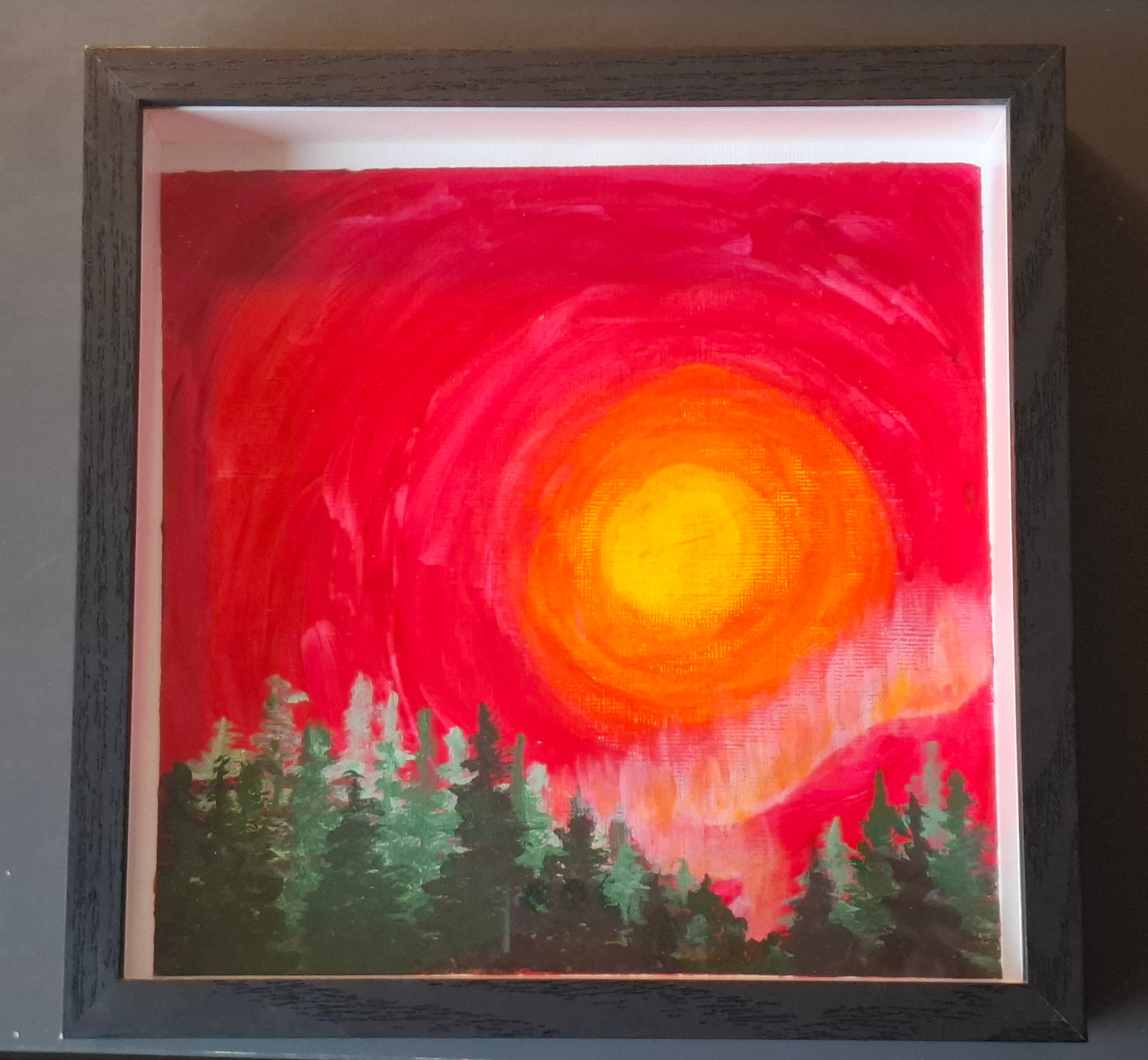 Aurora borealis in a red sky  - Aurore boréale dans un ciel rouge - ORIGINAL