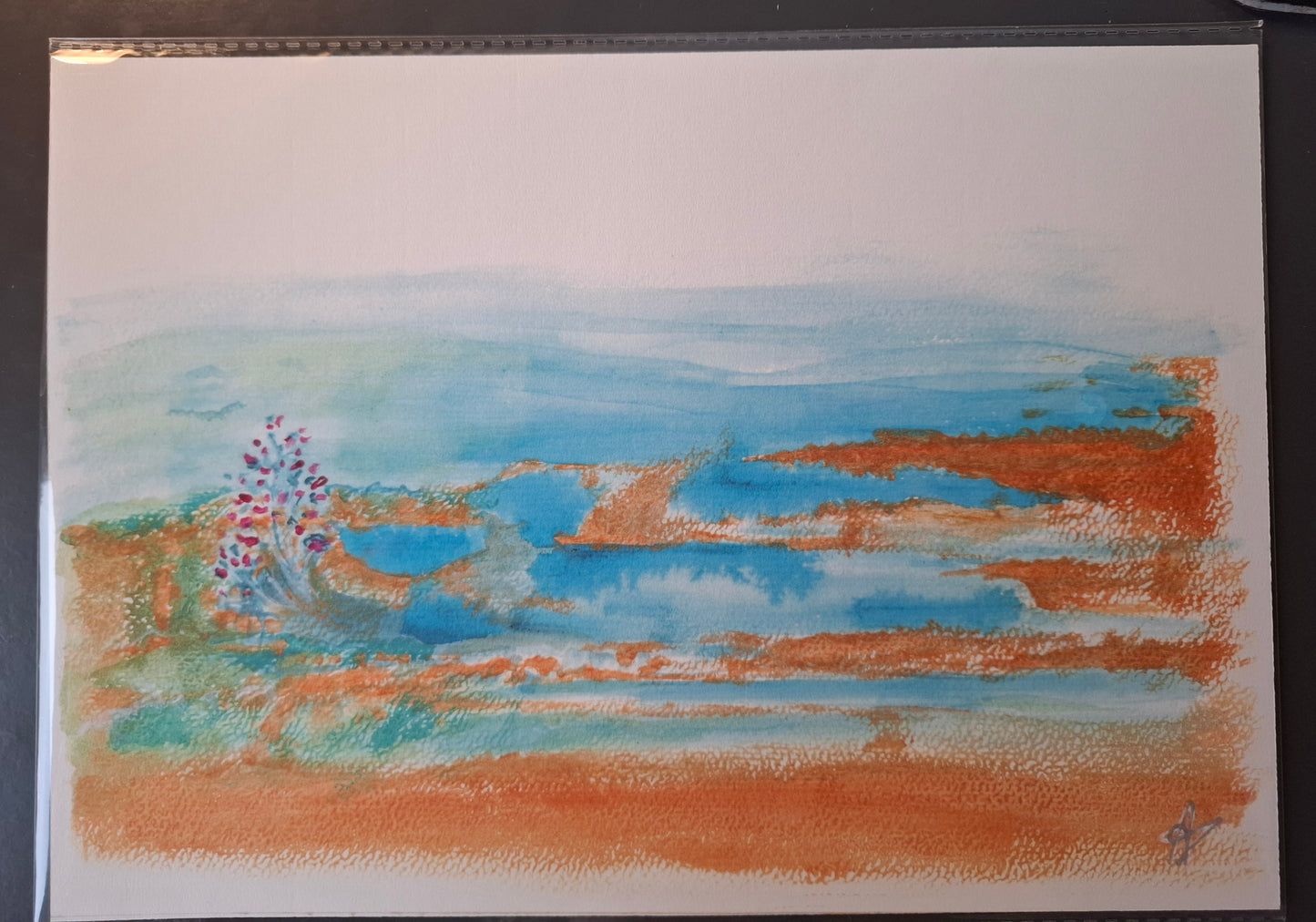 Gold & blue lagoon - PRINT